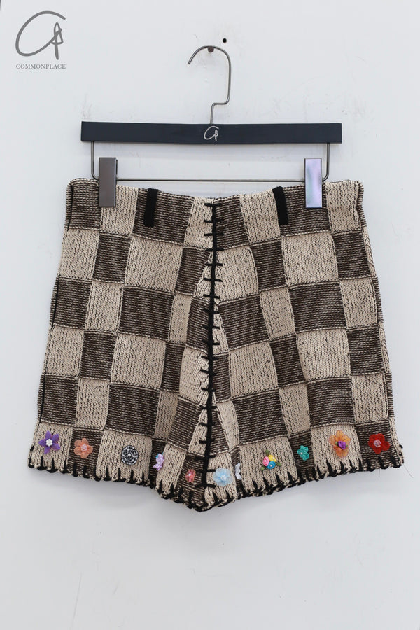 YANYAN KNITS 24 Autumn and Winter Fireworks Mini Skirt YYK-YYW24-1181-ZONGYANMAI Brown/Oatmeal